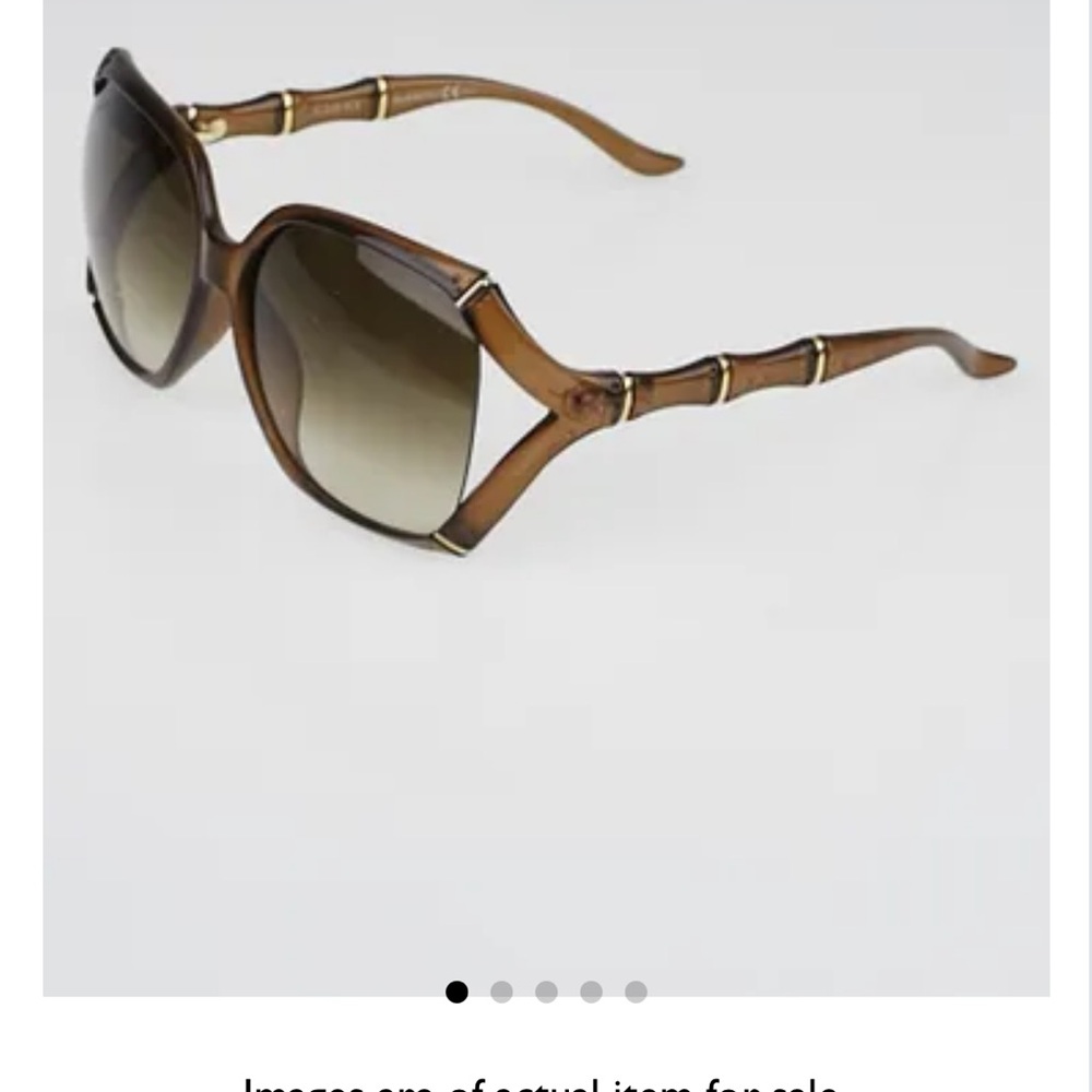 Gucci Brown Gradient Oversized Bamboo-Temple Sunglasses